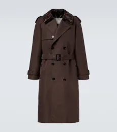 Burberry Check silk and cotton trench coat Burberry Check silk and cotton trench coat