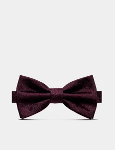 Burgundy Jacquard Paisley Silk Bow Tie Ready Tied Men's Burgundy Jacquard Paisley Silk Bow Tie Ready Tied Men's