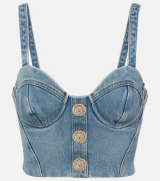Bustier cropped de denim Bustier cropped de denim