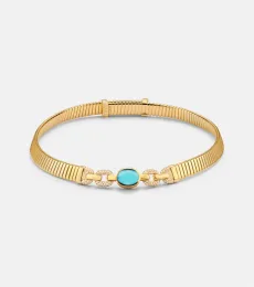 Bvlgari Tubogas 18kt gold necklace with topaz and diamonds