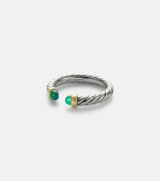 Cable Collectibles Petite Cable sterling silver ring with onyx Cable Collectibles Petite Cable sterling silver ring with onyx