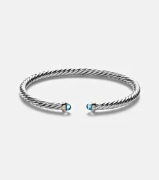 Cable Flex sterling silver and 14kt gold cuff bracelet with topazes Cable Flex sterling silver and 14kt gold cuff bracelet with topazes