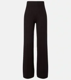 Cable-knit cashmere wide-leg pants Cable-knit cashmere wide-leg pants