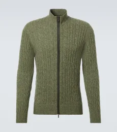 Cable-knit cashmere zip-up sweater Cable-knit cashmere zip-up sweater