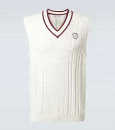 Cable-knit cotton sweater vest Cable-knit cotton sweater vest