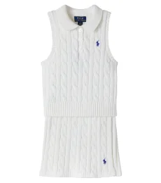 Cable-knit cotton top and skirt set Cable-knit cotton top and skirt set