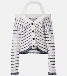 Cable-knit striped cardigan Cable-knit striped cardigan
