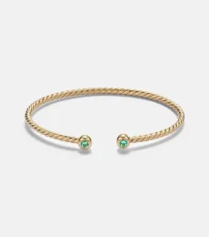 Cablespira Flex Micro 18kt gold cuff bracelet with emeralds Cablespira Flex Micro 18kt gold cuff bracelet with emeralds