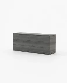 CAIRO Set of Chest of Drawers Grey Eucalyptus Veneer Matte CAIRO Set of Chest of Drawers Grey Eucalyptus Veneer Matte