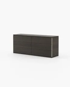 CAIRO Set of Chest of Drawers Smoked Oak Veneer Matte CAIRO Set of Chest of Drawers Smoked Oak Veneer Matte