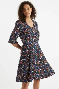 Caitlin White Rabbit Print V Neck Mini Dress Caitlin White Rabbit Print V Neck Mini Dress