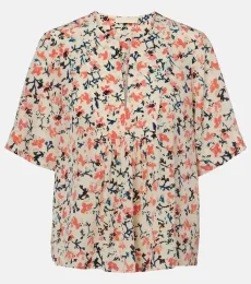 Calla floral silk top Calla floral silk top