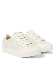 Cameron leather-trimmed canvas sneakers