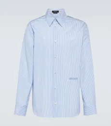 Camisa de algodón a rayas con bordado Camisa de algodón a rayas con bordado