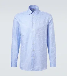 Camisa de algodón en jacquard floral Camisa de algodón en jacquard floral