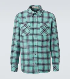 Camisa de cachemir a cuadros con amatistas Camisa de cachemir a cuadros con amatistas