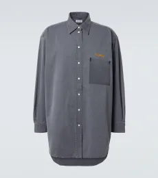 Camisa de chambray de algodón con logo Camisa de chambray de algodón con logo