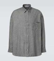 Camisa de franela de algodón a cuadros Camisa de franela de algodón a cuadros
