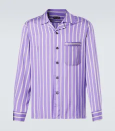 Camisa de jacquard de seda a rayas Camisa de jacquard de seda a rayas