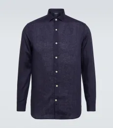 Camisa de lino de manga larga Camisa de lino de manga larga