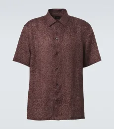 Camisa de lino estampada