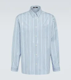 Camisa de popelín de algodón a rayas Camisa de popelín de algodón a rayas
