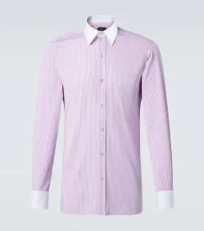 Camisa de popelín de algodón a rayas