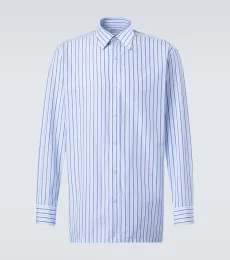 Camisa de popelín de algodón a rayas