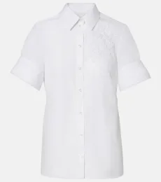 Camisa de popelín de algodón bordada Camisa de popelín de algodón bordada