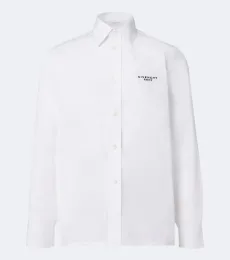 Camisa de popelín de algodón bordada con logo Camisa de popelín de algodón bordada con logo