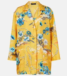 Camisa de sarga de seda floral Camisa de sarga de seda floral