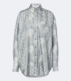 Camisa de satén de seda estampada Camisa de satén de seda estampada