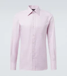 Camisa en popelín de algodón a cuadros