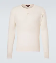 Camiseta con botones Nile de lana y algodón Camiseta con botones Nile de lana y algodón