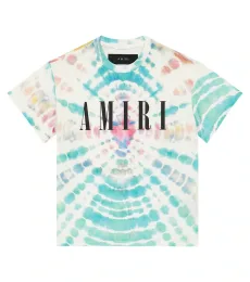 Camiseta de algodón tie-dye con logo