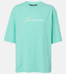 Camiseta de jersey en mezcla de algodón y cáñamo con logo Camiseta de jersey en mezcla de algodón y cáñamo con logo