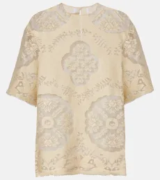 Camiseta de punto en mezcla de algodón floral Camiseta de punto en mezcla de algodón floral