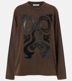 Camiseta Edden de jersey de algodón con piel Camiseta Edden de jersey de algodón con piel