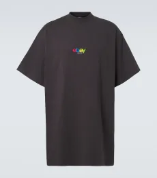 Camiseta oversized de algodón estampada