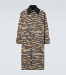 Camouflage crêpe de chine car coat Camouflage crêpe de chine car coat