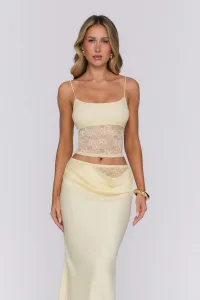 Candy Lemon Lace Top Yellow Candy Lemon Lace Top Yellow