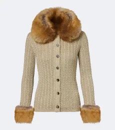 Cardigan à finitions en shearling Cardigan à finitions en shearling