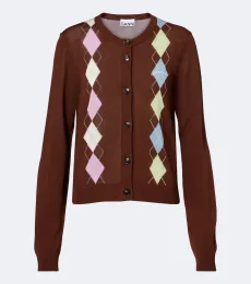 Cardigan Argyle en coton Cardigan Argyle en coton