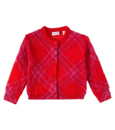 Cardigan Burberry Check en laine mélangée