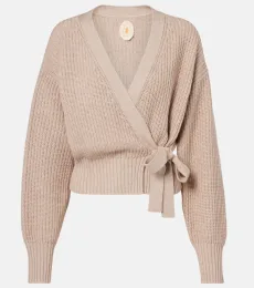 Cardigan cache-cœur en coton et cachemire Cardigan cache-cœur en coton et cachemire