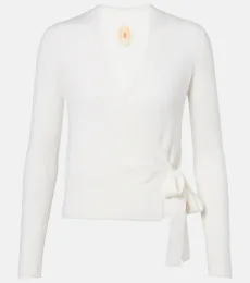 Cardigan portefeuille en laine vierge Cardigan portefeuille en laine vierge