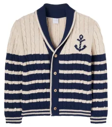 Cardigan rayé en coton Cardigan rayé en coton