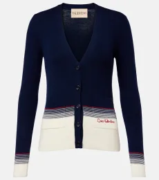Cardigan rayé en laine vierge Cardigan rayé en laine vierge
