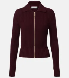 Cardigan zippé en laine mélangée Cardigan zippé en laine mélangée