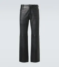 Carlson Cut straight leather pants